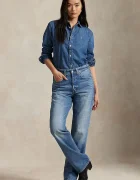 Polo Ralph Lauren Дънкова риза дамска в синьо със стандартна кройка с класическа яка 211969458