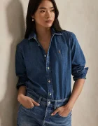 Polo Ralph Lauren Дънкова риза дамска в синьо със стандартна кройка с класическа яка 211969458