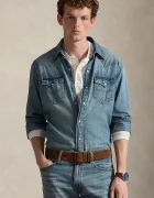 Polo Ralph Lauren Дънкова риза мъжка със стандартна кройка с класическа яка 710703936001