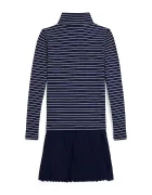 Polo Ralph Lauren Детска памучна рокля в тъмносиньо къса разкроена 313980676001