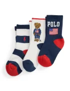 Polo Ralph Lauren Детски чорапи (3 чифта) в тъмносиньо 444P03163001