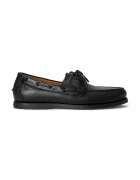 Polo Ralph Lauren мокасини мъжки от кожа Merton Boat черни с равна подметка 803P07643001