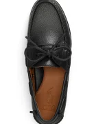 Polo Ralph Lauren мокасини мъжки от кожа Merton Boat черни с равна подметка 803P07643001