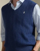 Polo Ralph Lauren Памучен елек мъжки в тъмносиньо 710B13895