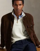 Polo Ralph Lauren Памучен пуловер 40/1 DBL KNIT JACQ мъжки в бежово с поло 710P07411004