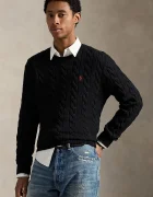 Polo Ralph Lauren Памучен пуловер мъжки в черно от топла материя 710775885012