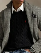 Polo Ralph Lauren Памучен пуловер мъжки в черно от топла материя 710775885012