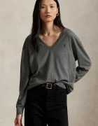 Polo Ralph Lauren Памучен пуловер в сиво от лека материя 211972105