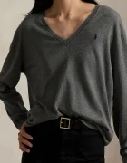 Polo Ralph Lauren Памучен пуловер в сиво от лека материя 211972105