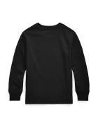 Polo Ralph Lauren Памучна блуза с дълги ръкави в черно с изчистен дизайн 322843804001