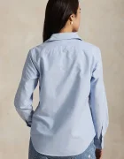 Polo Ralph Lauren Памучна риза дамска в синьо със стандартна кройка с класическа яка 211891377