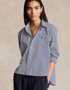 Polo Ralph Lauren Памучна риза дамска в синьо със свободна кройка с класическа яка 211891419