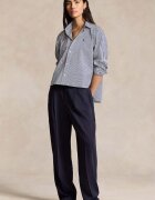 Polo Ralph Lauren Памучна риза дамска в синьо със свободна кройка с класическа яка 211891419