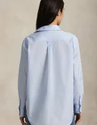 Polo Ralph Lauren Памучна риза Long Sleeve Light Shirt дамска в синьо със свободна кройка с класическа яка 211968220