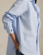 Polo Ralph Lauren Памучна риза Long Sleeve Light Shirt дамска в синьо със свободна кройка с класическа яка 211968220