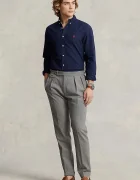 Polo Ralph Lauren Памучна риза мъжка в тъмносиньо с кройка по тялото с яка с копче 710767828