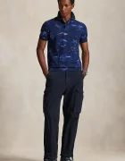 Polo Ralph Lauren Памучна тениска с яка в черно с десен 710P04012