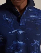 Polo Ralph Lauren Памучна тениска с яка в черно с десен 710P04012