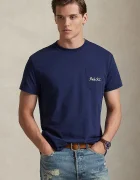 Polo Ralph Lauren Памучна тениска в тъмносиньо с принт 710B16610