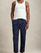 Polo Ralph Lauren Памучно долнище на пижама в тъмносиньо с десен 714899624