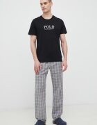 Polo Ralph Lauren Памучно горнище на пижама с къси ръкави в черно с принт 714899613
