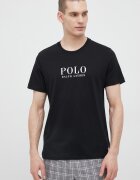 Polo Ralph Lauren Памучно горнище на пижама с къси ръкави в черно с принт 714899613