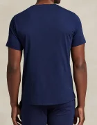 Polo Ralph Lauren Памучно горнище на пижама с къси ръкави в тъмносиньо с принт 714899613
