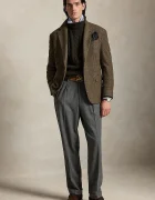 Polo Ralph Lauren панталон мъжки с вълна сив с висока талия 710B26075