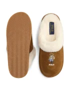 Polo Ralph Lauren пантофи дамски от велур Kayleigh Br кафяви 842P24250002