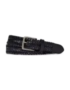 Polo Ralph Lauren плетен колан мъжки от кожа черен 405805019001
