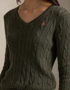 Polo Ralph Lauren пуловер дамски от памук зелен 211971870