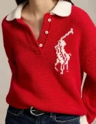 Polo Ralph Lauren пуловер дамски от вълна червен 211B17749