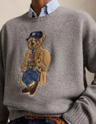 Polo Ralph Lauren пуловер мъжки от вълна сив 710B28590
