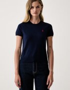 Polo Ralph Lauren пуловер с къси ръкави дамски с памук тъмносин 211971872
