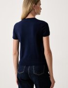 Polo Ralph Lauren пуловер с къси ръкави дамски с памук тъмносин 211971872