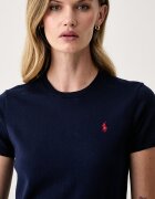 Polo Ralph Lauren пуловер с къси ръкави дамски с памук тъмносин 211971872