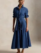 Polo Ralph Lauren разкроена рокля от деним синя 211B23998