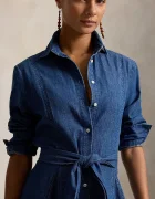 Polo Ralph Lauren разкроена рокля от деним синя 211B23998