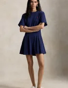 Polo Ralph Lauren разкроена рокля от памук JERSY-KNT-DRESSES тъмносиня 211A96342004