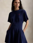 Polo Ralph Lauren разкроена рокля от памук JERSY-KNT-DRESSES тъмносиня 211A96342004