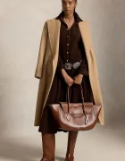 Polo Ralph Lauren разкроена рокля с памук кафява 211B17452