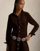 Polo Ralph Lauren разкроена рокля с памук кафява 211B17452