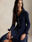 Polo Ralph Lauren разкроена рокля с памук тъмносиня 211B17452
