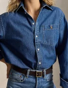 Polo Ralph Lauren риза дамска от деним синя 211B17146