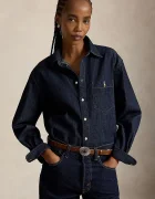 Polo Ralph Lauren риза дамска от деним тъмносиня 211B17136