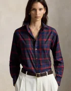 Polo Ralph Lauren риза дамска от памук червена на каре 211B23715