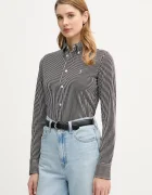 Polo Ralph Lauren риза дамска от памук кафява на райе 211910131