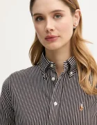 Polo Ralph Lauren риза дамска от памук кафява на райе 211910131