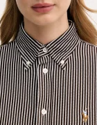 Polo Ralph Lauren риза дамска от памук кафява на райе 211910131
