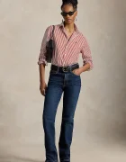 Polo Ralph Lauren риза дамска от памук оранжева на райе 211910743